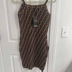 Fendi Black and Brown Mini Dress